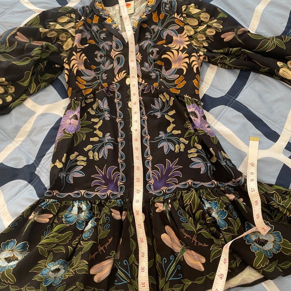 NWOT Farm Rio Winter Garden Mini Dress Winter Garden Cream Women XXS(MSRP$260) - Picture 14 of 14